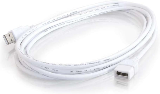 100FIT USB Extender, USB 2.0 Extension Cable Male to Female USB Cable High-Speed Data Transfer Compatible with Keyboard, Mouse, Hard Drive, Xbox, Laptop/PC/Mac/Printer, 1.5M (White)