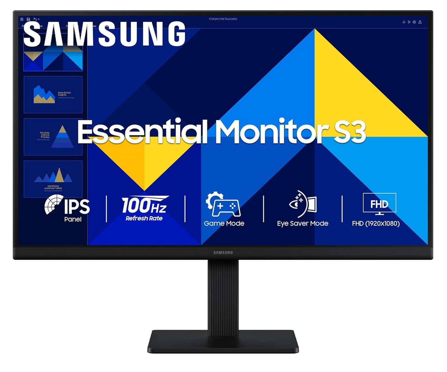 Samsung 24" (60.5 cm) S3 Flat Monitor|Super Slim Borderless Design|IPS Panel