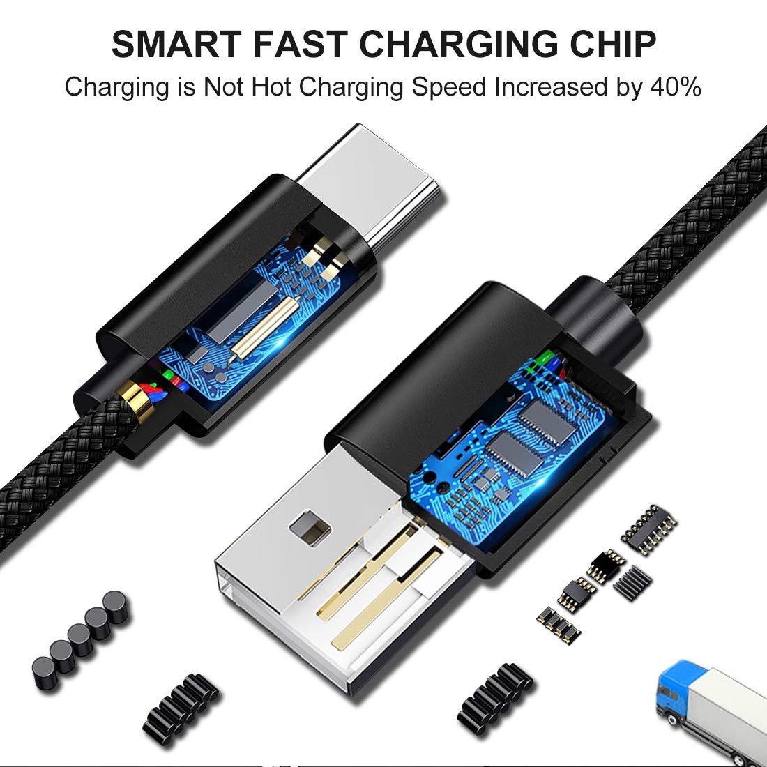 Wayona Type C 3Meter Nylon Braided 65W/3A Fast Charging