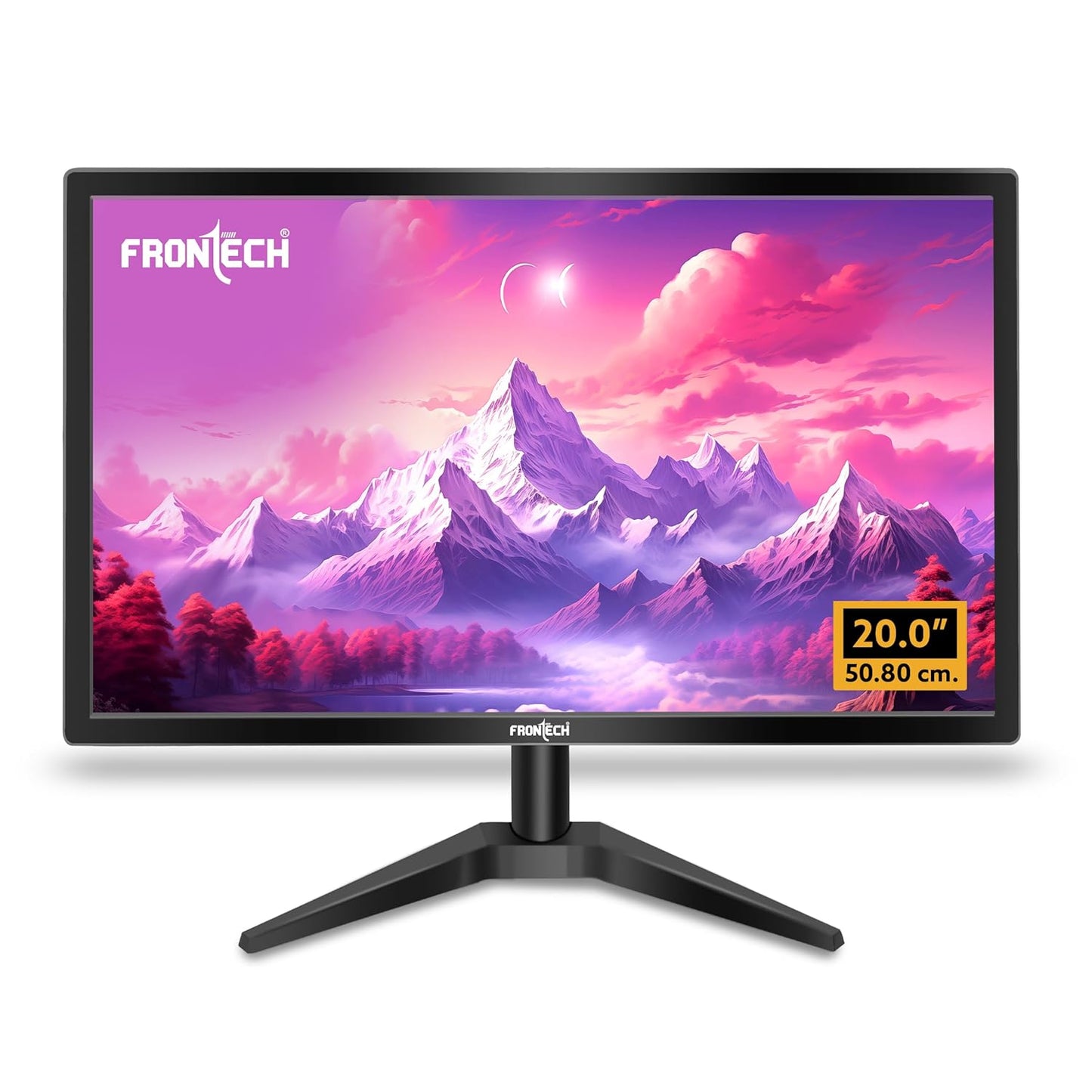 FRONTECH 20 Inch (50.8 cm), LED, HD 1600 x 900, 60Hz, Black, 16.7M Colors, Wall Mountable, Slim & Stylish Design