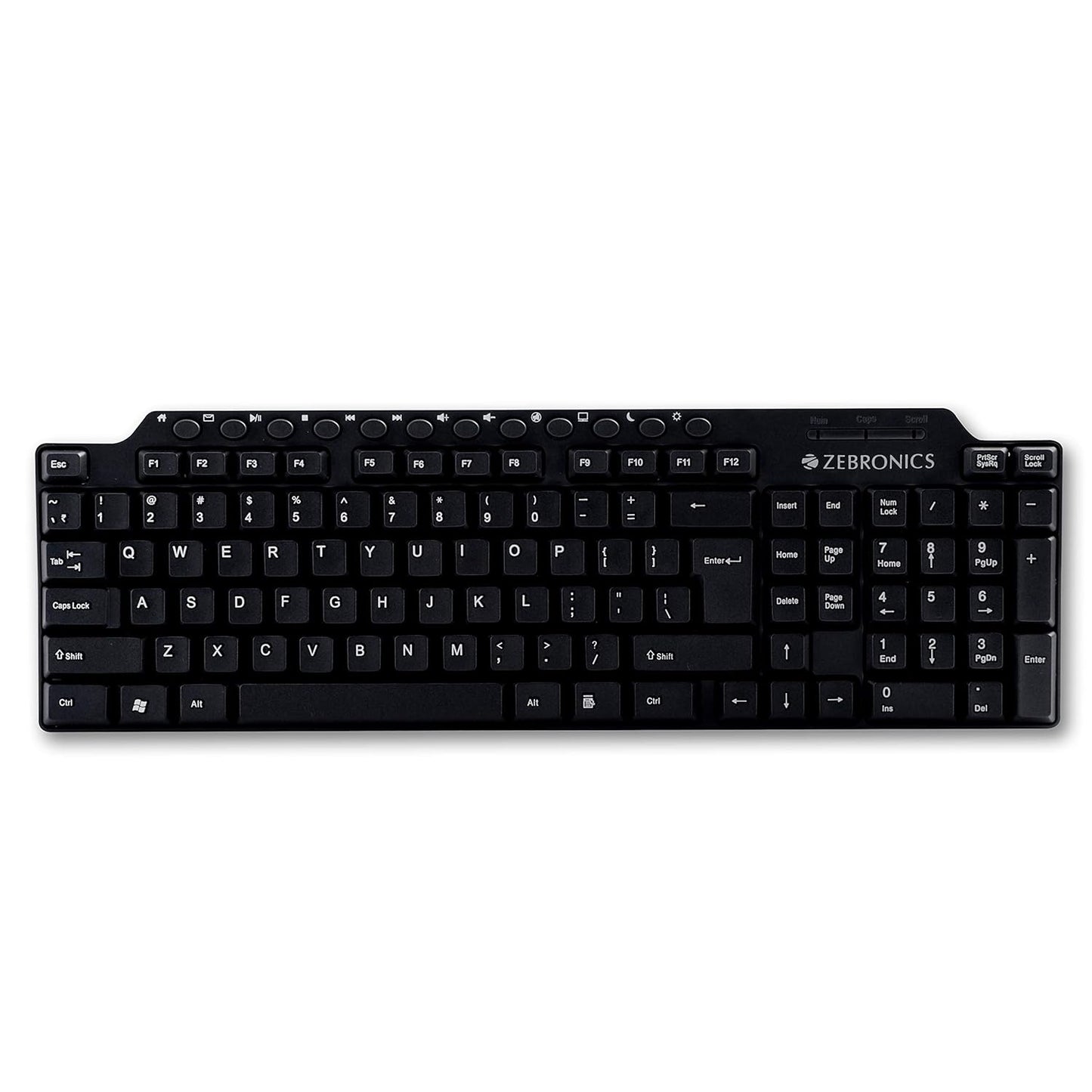 Zebronics ZEB-KM2100 Multimedia USB Keyboard – 114 Keys with Multimedia & Rupee Key