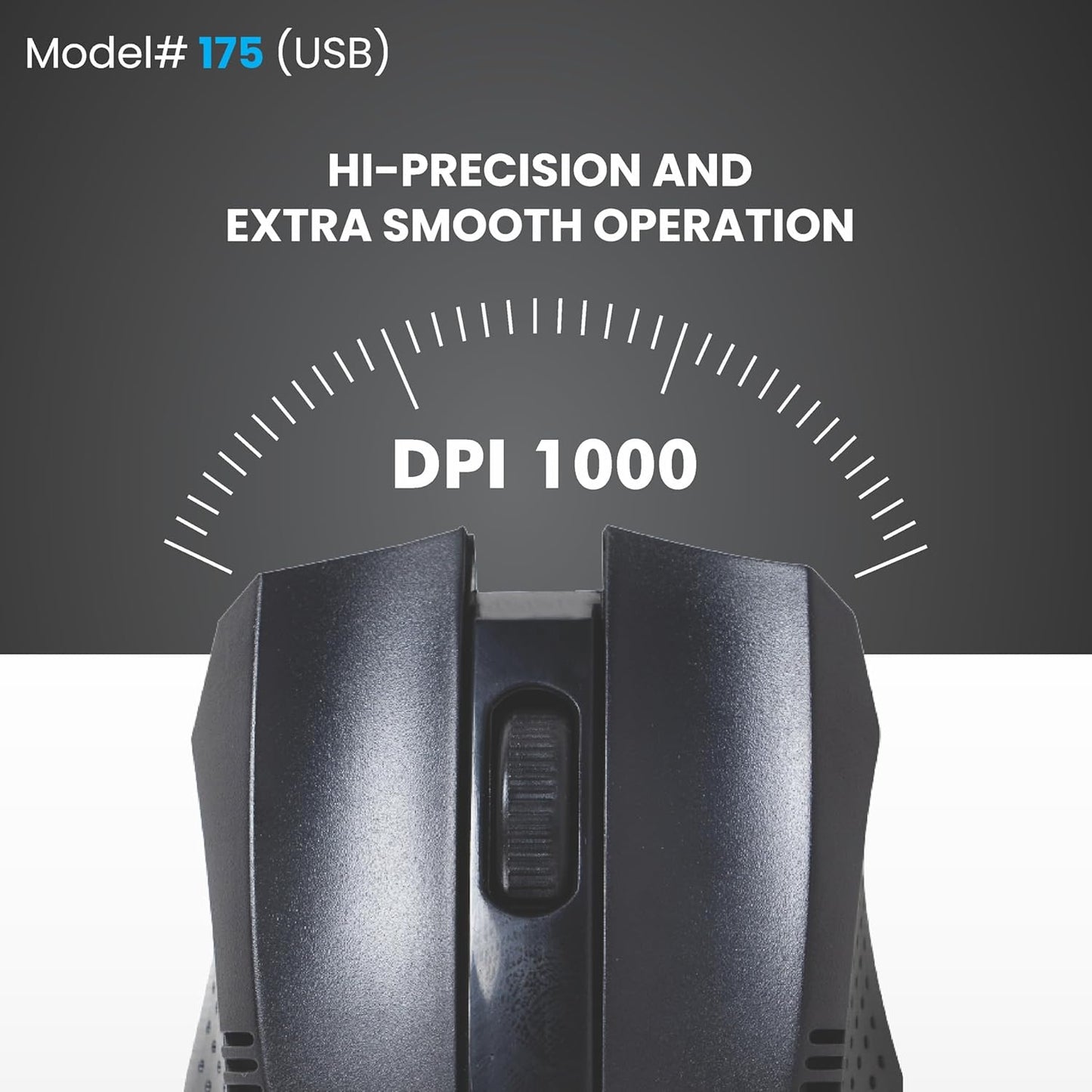 Prodot USB Plug & Play Ergonomic Wired Mouse I High Resolution 1000 DPI Optical Sensor