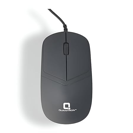 QMU-535 Wired Mouse, Black, 1000 DPI Optical Sensor