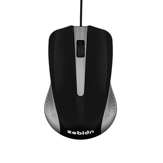 Zebion Rocky USB Mouse with Latest Optical Technology, 800 DPI Resolution, Ergonomic Design, Smooth Low-Friction Movements and Comfy Palm Fit