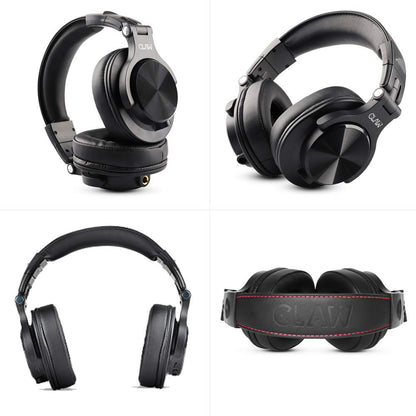 CLAW SM50 Professional Studio Monitoring DJ Wired Over Ear Headphones with 2 Detachable Cables (2.8m Coiled Cable & 1.2m Straight Cable with Mic and in-line Controls)