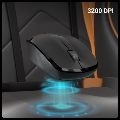 Wireless Mouse, 2.4GHz, 3200 DPI, 3 Buttons, Comfortable & Ergonomic, USB Nano Receiver