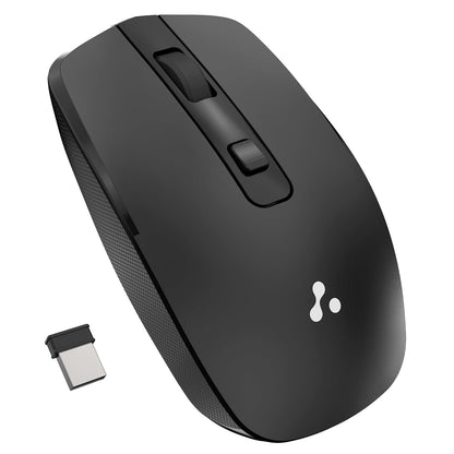 Ambrane Wireless Mouse with 2.4GHz, USB Nano Dongle, Silent Click, Optical Orientation Click Wheel