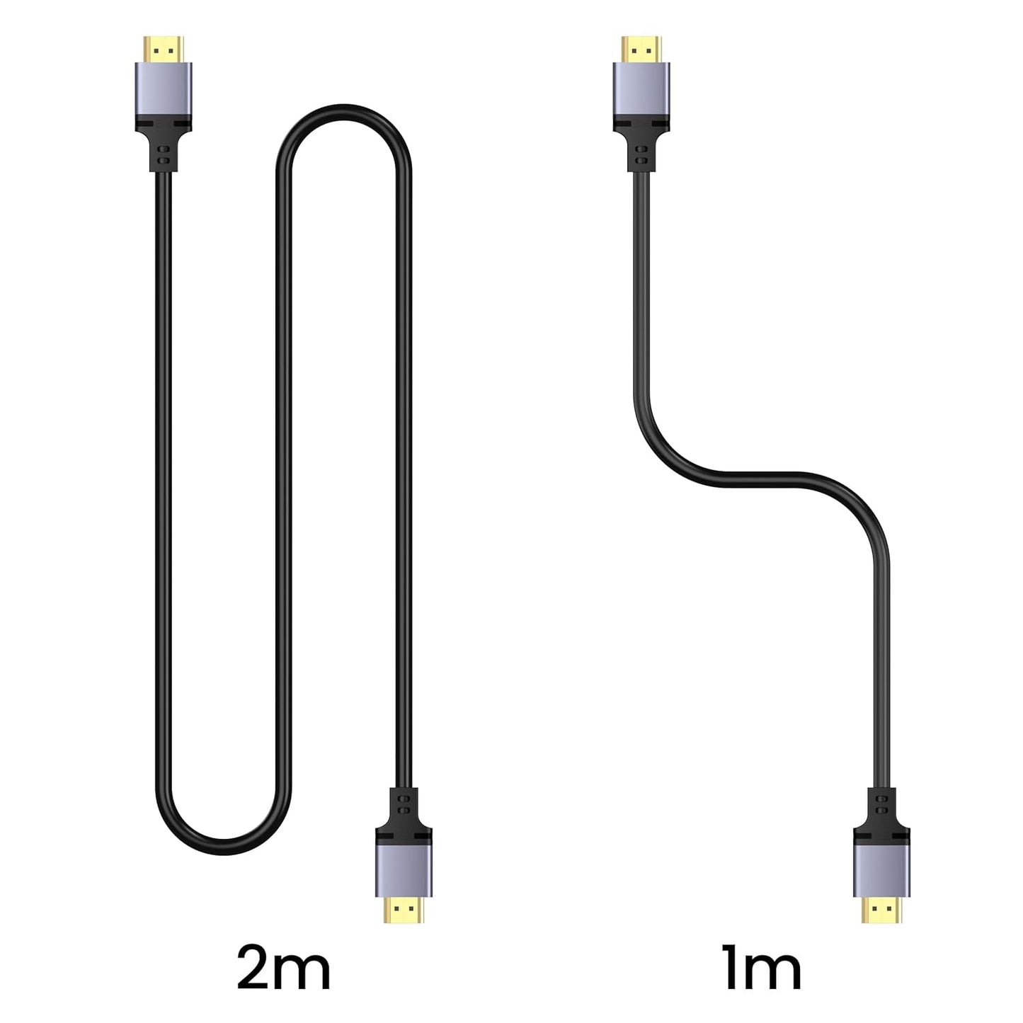 Tobfit HDMI Cable 1M Certified, HDMI 2.1 Cable Ultra HD High Speed 48Gbps, 8K@60Hz 4K@120Hz HDMI- Lead eARC HDR10 HDCP 2.2/2.3, Compatible for PS5/4 for X-box/HDTV/Blu-ray (1M)