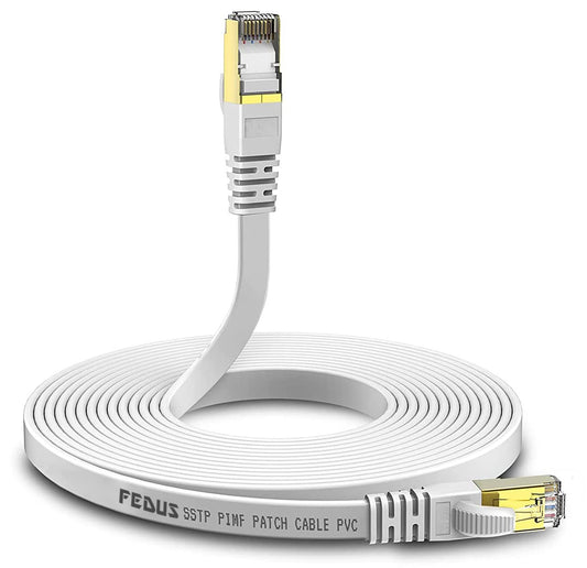 FEDUS Cat7 Ethernet Cable, Pure Copper Flat RJ45 LAN Cable