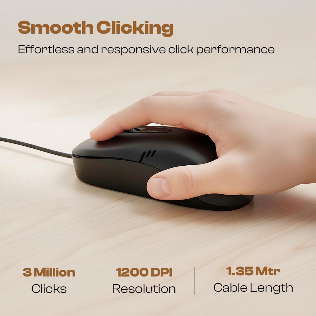 LAPCARE Optical Mouse L-60(Ind) 1000 USB Dpi Optical Sensor, Plug & Play
