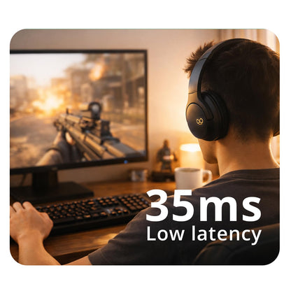 Wireless Headphones Bluetooth 6.0 | 50H Playtime Over-Ear Headset with 43mm Titanium Drivers | 3 Sound Modes, 35ms Low Latency Gaming Mode, AI ENC Mic (Calm Beige)