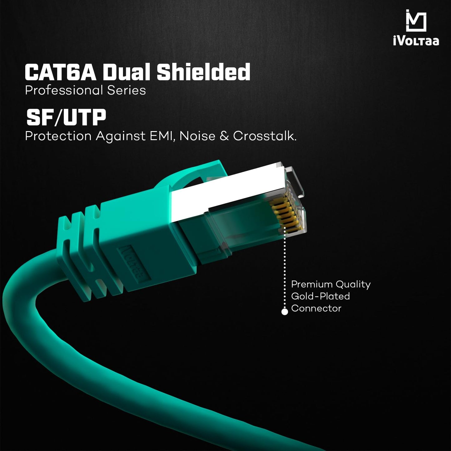 iVoltaa Ethernet Cable CAT6A Cable Dual Shielded (SF/UTP)