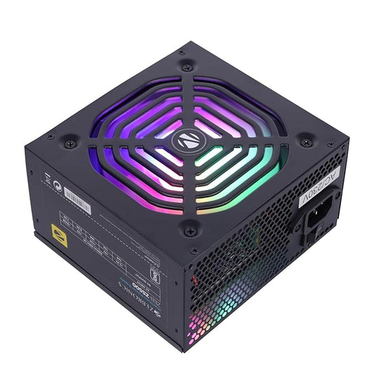 500W PC Power Supply – Silent 120mm RGB Fan, 12V 28A, SATA x3, OV/SC Protection