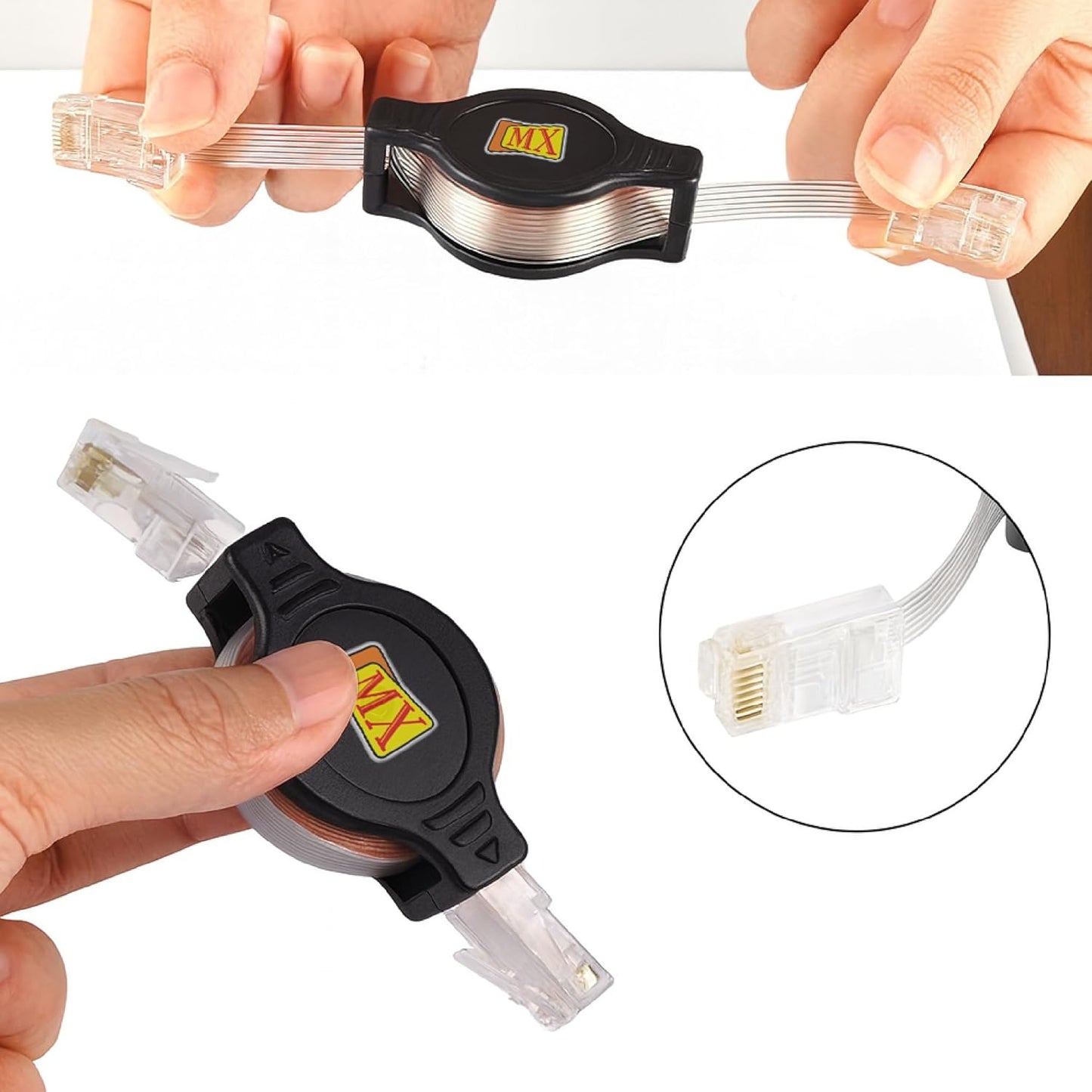 MX CAT-6 Retractable Ethernet Cable 30"