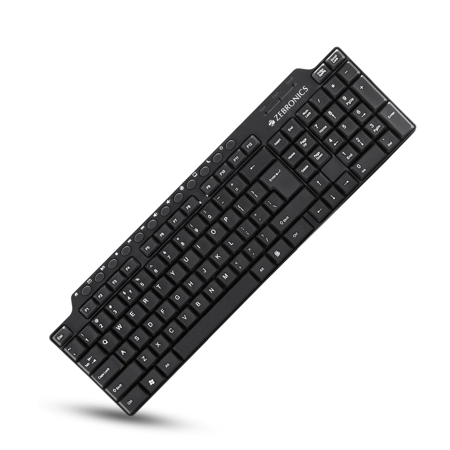 Zebronics ZEB-KM2100 Multimedia USB Keyboard – 114 Keys with Multimedia & Rupee Key