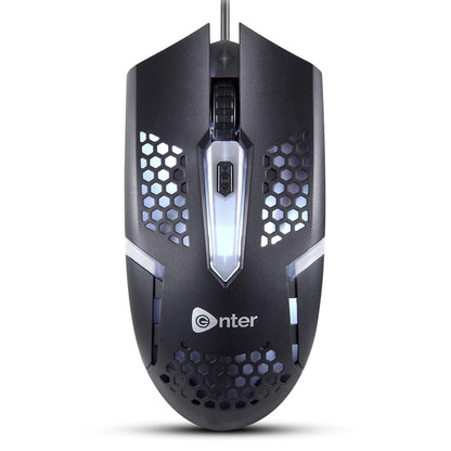 Enter FastClick USB Optical Mouse, 1000 DPI Precision, Ergonomic Design, Ambidextrous Use, Durable Build, Plug & Play