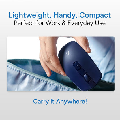 Ambrane Wireless Mouse with 2.4GHz, USB Nano Dongle, Silent Click, Optical Orientation Click Wheel