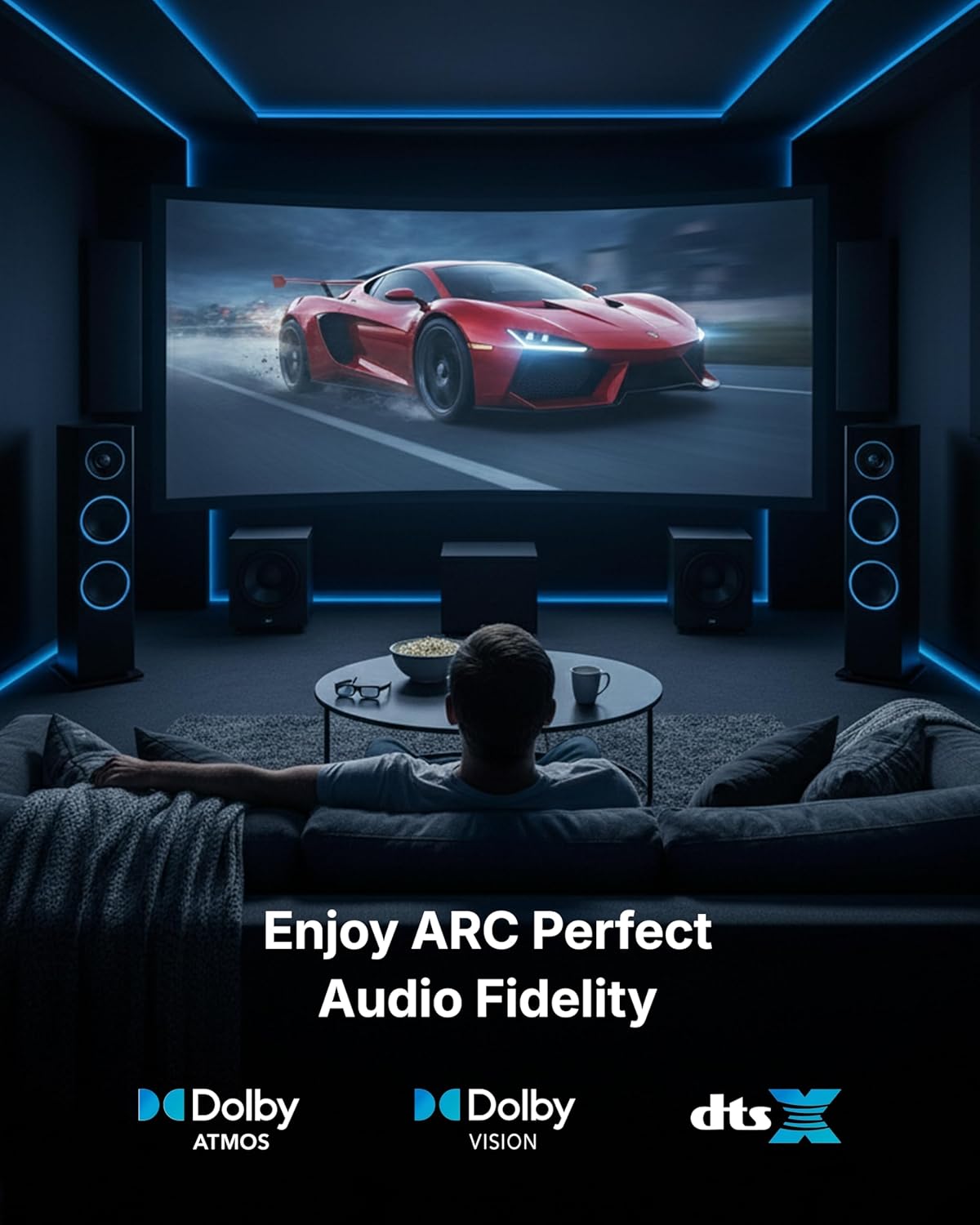 TECH-X ARCUS HDMI 2.0 Cable 1.5 Meter (Supports 4K@60Hz, 2K@120Hz, 1080@240Hz HDR, ARC, HDR, 3D)