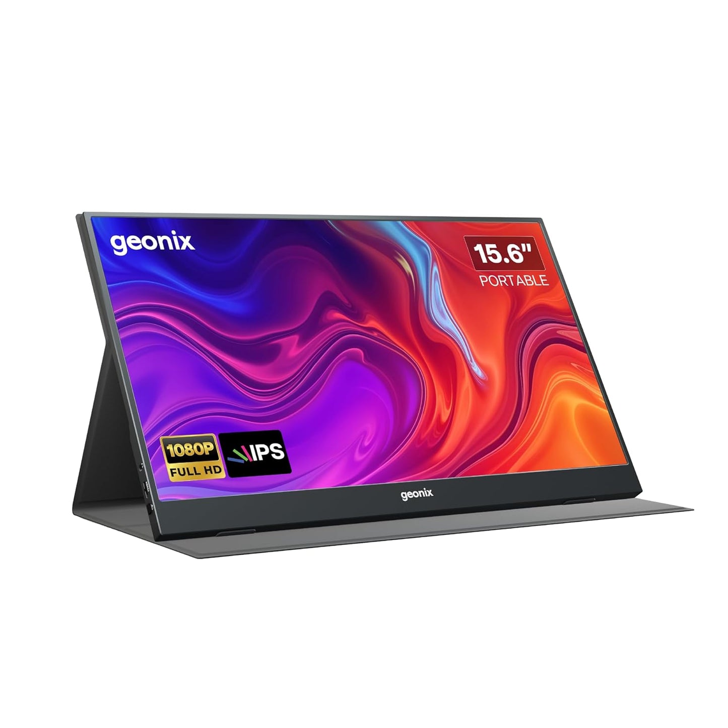 GEONIX 15.6" Portable Monitor – Full HD 1080p IPS, 100% sRGB, Ultra Slim
