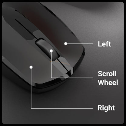 Wireless Mouse, 2.4GHz, 3200 DPI, 3 Buttons, Comfortable & Ergonomic, USB Nano Receiver
