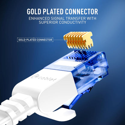 CABLET Cat 6 Ethernet Cable 10 Meter | 100% Pure Copper Flat RJ45 LAN Cable