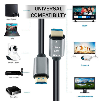 rts High-Speed 3D 4K 10 Meter HDMI Cable HDMI 2.0 Supported | 4K 60Hz, HD Audio & Video 2160p