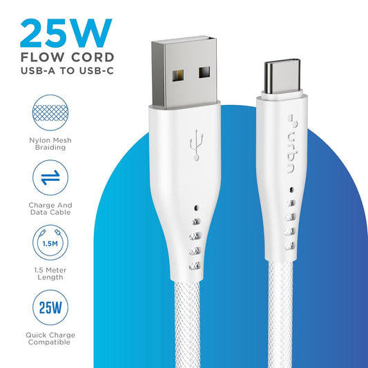 RBN Flow Cord 25W Super Fast Charging Cable | USB-A to Type C | Supports Apple Car Play & Android Auto| Super Fast Charging and Data Transfer