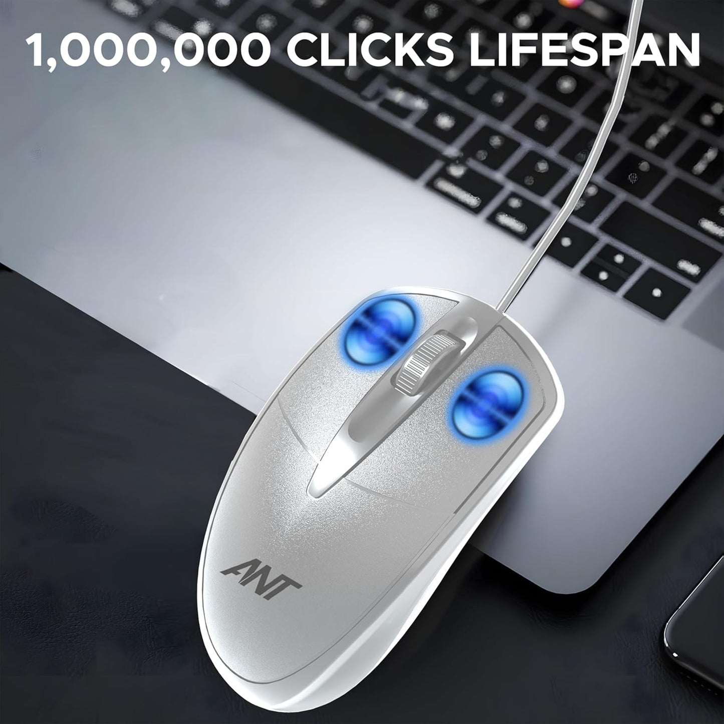 Ant Globe 10 Wired Optical Mouse with 1200 DPI, USB Connectivity, Lightweight