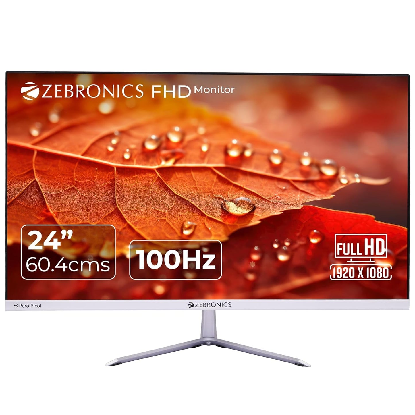 ZEBRONICS EA124 LED Monitor, 24 inch (60.4cm), 250 nits, 100Hz, FHD, 1920x1080